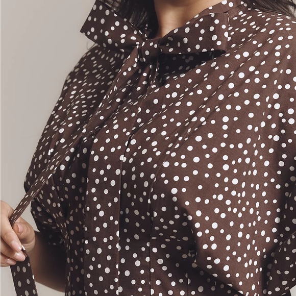 Anthropologie Brown and White Mini Dress - Picture 6 of 6